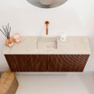 Mondiaz JOYA-DLUX Meuble de salle de bains 90cm - couleur Ruby - Vasque FAYE position Milieu Sans trou de robinet couleur Frappe. SW1423454