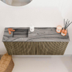 Mondiaz JOYA-DLUX 90cm meuble de salle de bains - couleur Dusk - Vasque FAYE position Gauche 1 trou de robinet couleur Sombra. SW1426140