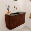 Mondiaz JOYA-DLUX 73.2cm toiletmeubel - ronding links en rechts kleur Ruby - Wastafel FAYE positie Midden Zonder kraangat kleur Lava. SW1426230