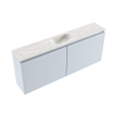 MONDIAZ TURE-DLUX Meuble WC 120 cm Clay. Lavabo EDEN Ostra position milieu. Sans trou de robinet. SW1104773