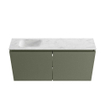 MONDIAZ TURE-DLUX Meuble toilette - 100cm - Army - EDEN - vasque Opalo - position gauche - sans trou de robinet SW1104203