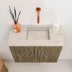 Mondiaz JOYA-DLUX 50cm toiletmeubel - kleur Dusk - Wastafel FAYE positie Rechts Zonder kraangat kleur Opalo. SW1423301