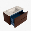 Mondiaz CIRO-DLUX Ensemble de meubles de salle de bains - 90x45x50cm - lavabo solid surface Nata - 1 vasque au milieu - sans trous de robinet - 2 tiroirs - Ruby SW1532060