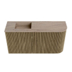 Mondiaz JOYA-DLUX 81.6cm toiletmeubel - ronding rechts kleur Dusk - Wastafel FAYE positie Links Zonder kraangat kleur Saba. SW1426087
