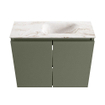 MONDIAZ TURE-DLUX Meuble de toilettes 60 cm Army. Lavabo EDEN Frappe position droite. Sans trou de robinet. SW1102663