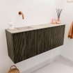 Mondiaz JOYA-DLUX 100cm meuble de salle de bains - couleur Shadow - Vasque FAYE position Gauche Sans trou de robinet couleur Frappe. SW1422707