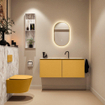 MONDIAZ TURE-DLUX Meuble toilette - 120cm - Ocher - EDEN - vasque Glace - position centrale - 1 trou de robinet SW1103372