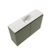 MONDIAZ TURE-DLUX Meuble WC 80 cm Army. Lavabo EDEN Ostra position milieu. Avec 1 trou de robinet. SW1104705