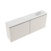 MONDIAZ TURE-DLUX Meuble de toilettes 120 cm Linen. Lavabo EDEN Opalo position droite. Sans trou de robinet. SW1104395