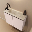 MONDIAZ TURE-DLUX Meuble toilette - 60cm - Rosee - EDEN - vasque Ostra - position gauche - 1 trou de robinet SW1105001