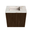 Mondiaz JOYA-DLUX 40cm meuble de salle de bains - couleur Walnut - Lavabo FAYE position Gauche Sans trou de robinet couleur Frappe. SW1422251