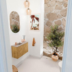 Mondiaz JOYA-DLUX 60cm toiletmeubel - kleur Oak - Wastafel FAYE positie Links 1 kraangat kleur Saba. SW1424161