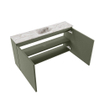 MONDIAZ TURE-DLUX Meuble toilette - 100cm - Army - EDEN - vasque Glace - position centrale - 1 trou de robinet SW1103161