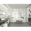 Terravito Alpuro wandtegel - 40x120cm - 10mm - Rechthoek - gerectificeerd - Marmerlook - Wit/zwart glans SW359760