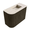 Mondiaz JOYA-DLUX Meuble de salle de bains 51,6cm - arrondi gauche couleur Shadow - Vasque FAYE position Droite 1 trou de robinet couleur Meli SW1424895