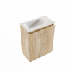 MONDIAZ TURE-DLUX Meuble toilette - 40cm - Washed Oak - EDEN - vasque Ostra - position gauche - sans trou de robinet SW1105123