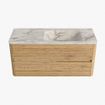Mondiaz CIRO-DLUX Badkamermeubelset - 110x45x50cm - Solid surface wastafel Frappe - 1 wasbak Rechts - zonder kraangaten - 2 lades - Oak SW1530889