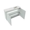 MONDIAZ TURE-DLUX Meuble toilette - 80cm - Greey - EDEN - vasque Ostra - position droite - 1 trou de robinet SW1104837