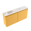 MONDIAZ TURE-DLUX Meuble de toilettes 100 cm Ocher. EDEN vasque Frappe position gauche. Sans trou de robinet. SW1102862