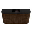 Mondiaz JOYA 83.2cm toiletmeubel - ronding links en rechts kleur Walnut - Wastafel FAYE positie Midden Zonder kraangat kleur Urban. SW1421382