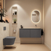 MONDIAZ TURE-DLUX Meuble toilette - 120cm - Dark Grey - EDEN - vasque Ostra - position droite - sans trou de robinet SW1104802