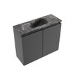 MONDIAZ TURE-DLUX 60cm toiletmeubel Dark Grey. EDEN wastafel Lava positie midden. Zonder kraangat. SW1103742