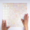 The Mosaic Factory Amsterdam mozaïektegel - 32.2x32.2cm - wand en vloertegel - Vierkant - Glas Light Pink glans SW62157