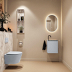 MONDIAZ TURE-DLUX Meuble toilette - 40cm - Clay - EDEN - vasque Glace - position droite - 1 trou de robinet SW1103186