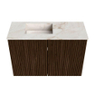 Mondiaz JOYA-DLUX 60cm toiletmeubel - kleur Walnut - Wastafel FAYE positie Links Zonder kraangat kleur Frappe. SW1422280