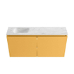 MONDIAZ TURE-DLUX Meuble toilette - 100cm - Ocher - EDEN - vasque Opalo - position gauche - 1 trou de robinet SW1104446