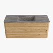Mondiaz CIRO-DLUX Badkamermeubelset - 120x45x50cm - Solid surface wastafel Oza - 1 wasbak Midden - 1 kraangat - 2 lades - Oak SW1531136