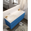 Mondiaz VICA ensemble de meuble de salle de bain - 120cm - meuble sous-vasque jeans - 4 tiroirs - lavabo moon gauche - 1 trou de robinet - miroir LED - version XL 60cm de haut SW1098226