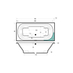 Xenz Kanaga Duobad - 190x90x53 - afvoer Midden - acryl - wit mat SW103332