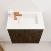 Mondiaz JOYA 40cm meuble de salle de bains WC - couleur Walnut - Vasque FAYE position Droite 1 trou de robinet couleur Talc. SW1421239