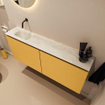 MONDIAZ TURE-DLUX meuble WC 120 cm Ocher. EDEN lavabo Ostra position gauche. Sans trou de robinet. SW1104957