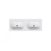 Saniclass Palermo lavabo pour meuble 140cm 2 lavabos sans trou céramique blanc SW24922