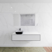 Mondiaz Lagom Meuble salle de bains 140x30.9x45cm Solid Surface Urban 1 tiroir avec lavabo BINX vasque à poser Gauche 1 trou de robinet SW409270