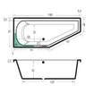 Xenz Lagoon Hoekbad - 160x75x48 - afvoer Midden - Links - Compact - acryl - wit SW102948