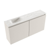 MONDIAZ TURE-DLUX Meuble WC 100cm Linen. Lavabo EDEN Ostra position gauche. Sans trou de robinet. SW1104933