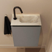 MONDIAZ TURE-DLUX Meuble WC 40 cm Smoke. Lavabo EDEN Ostra position droite. Avec 1 trou de robinet. SW1105108