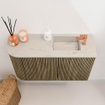 Mondiaz JOYA-DLUX Meuble de salle de bains 71,6cm - arrondi gauche couleur Dusk - Vasque FAYE position Droite 1 trou de robinet couleur Opalo. SW1423329