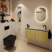 MONDIAZ TURE-DLUX Meuble de toilettes 100 cm Oro. EDEN lavabo Opalo position droite. Avec 1 trou de robinet. SW1104480