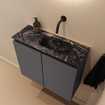 MONDIAZ TURE-DLUX meuble de toilettes 60 cm Dark Grey. EDEN lavabo Lava position droite. Sans trou de robinet. SW1103731