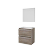 Basic-Line Start 39 ensemble de meubles de salle de bain 60x39cm sans poignée 2 tiroirs vasque acrylique 1 trou pour robinet mfc scotch oak SW351426