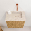 Mondiaz JOYA-DLUX 40cm toiletmeubel - kleur Oak - Wastafel FAYE positie Rechts Zonder kraangat kleur Frappe. SW1421858