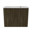 Mondiaz JOYA-DLUX Meuble de toilette 50cm - couleur Shadow - Vasque FAYE position Milieu Sans trou de robinet couleur Glace SW1422739
