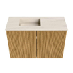 Mondiaz JOYA-DLUX 60cm toiletmeubel - kleur Oak - Wastafel FAYE positie Links 1 kraangat kleur Meli. SW1423944