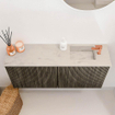 Mondiaz JOYA-DLUX 90cm meuble de toilette - couleur Shadow - Vasque FAYE position Droite 1 trou de robinet couleur Opalo. SW1422942