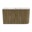 Mondiaz JOYA-DLUX Meuble de salle de bains 71,6cm - arrondi droit couleur Dusk - Vasque FAYE position gauche Sans trou de robinet couleur Frappe. SW1423099