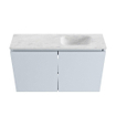 MONDIAZ TURE-DLUX Meuble toilette - 80cm - Clay - EDEN - vasque Opalo - position droite - 1 trou de robinet SW1104230